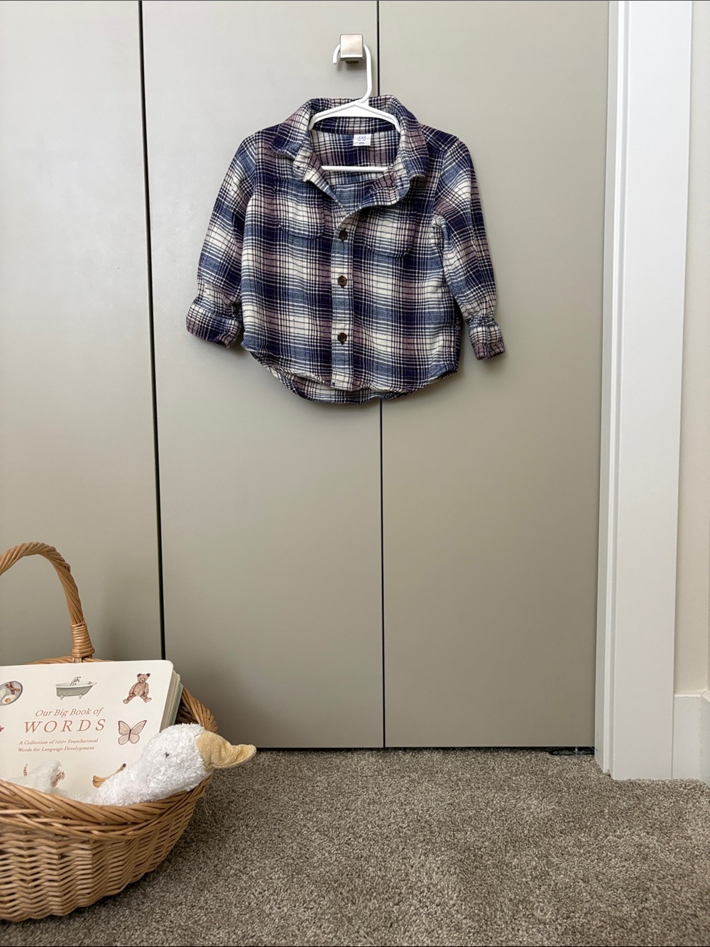 GAP baby boy - Blue & White Plaid Button-Down Shirt